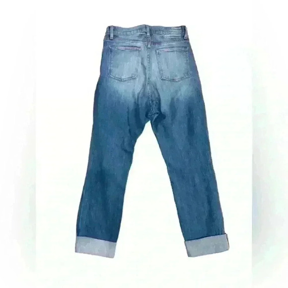 REVICE Denim High Rise Crop Mom Blue Jeans Distressed Light Wash Women's 28 USA - Picture 14 of 15